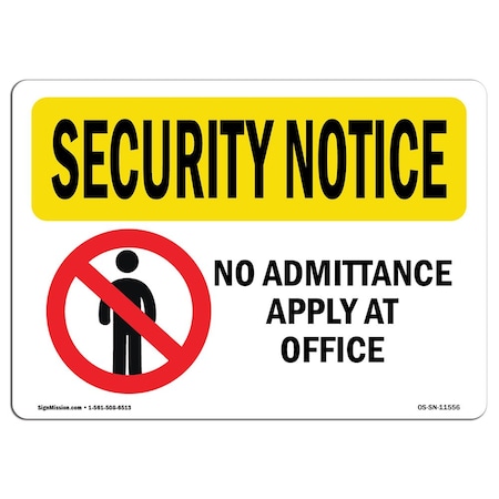 OSHA SECURITY NOTICE, 12 Height, 18 Width, Decal